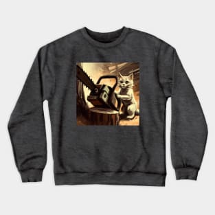 Kitten Dreams of Becoming a Logger When it Grows Up Crewneck Sweatshirt